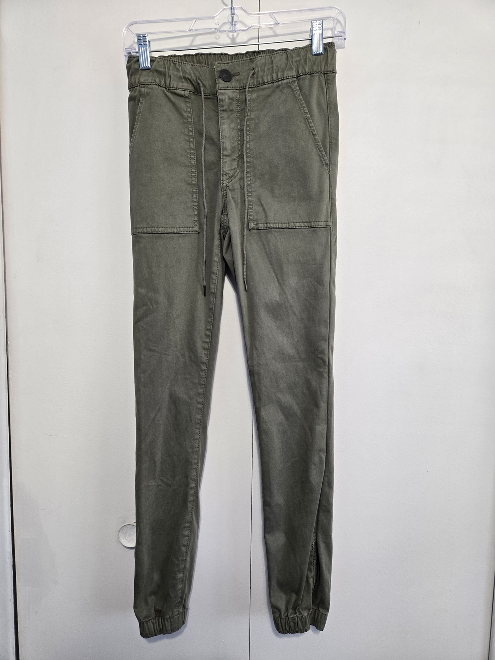 American Eagle Olive Green Cargo Jogger Pants Women's Size 2 Stretch Zip Hem
